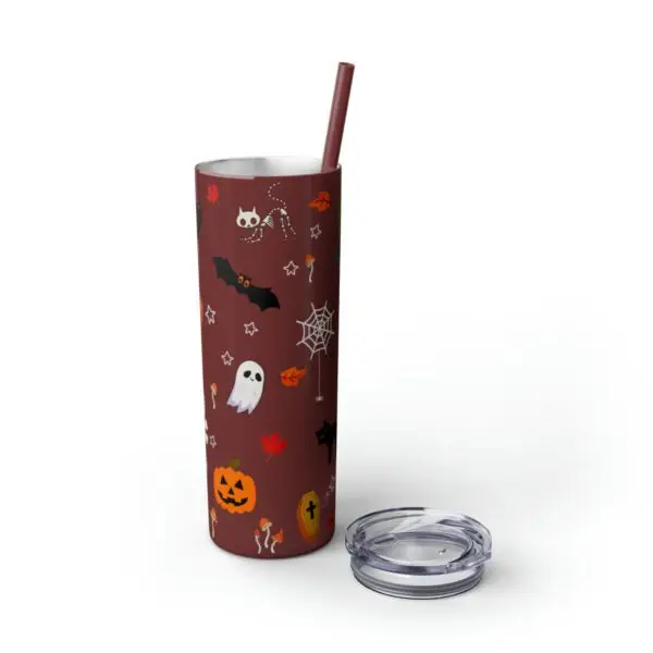Midnight Magic Halloween Skinny Tumbler with Straw, 20oz - Image 51