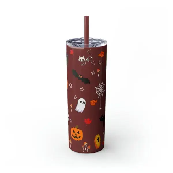 Midnight Magic Halloween Skinny Tumbler with Straw, 20oz - Image 46