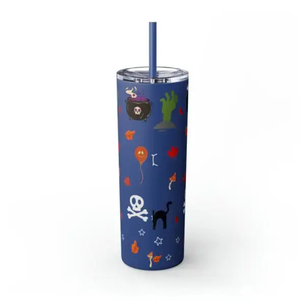 Midnight Magic Halloween Skinny Tumbler with Straw, 20oz - Image 12