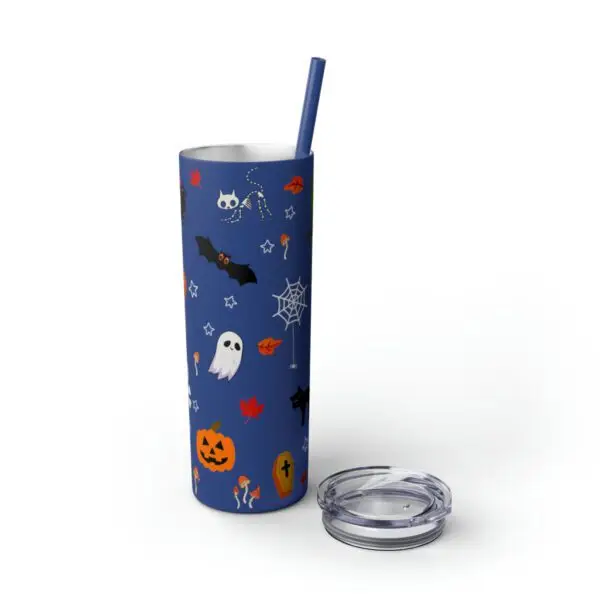 Midnight Magic Halloween Skinny Tumbler with Straw, 20oz - Image 15