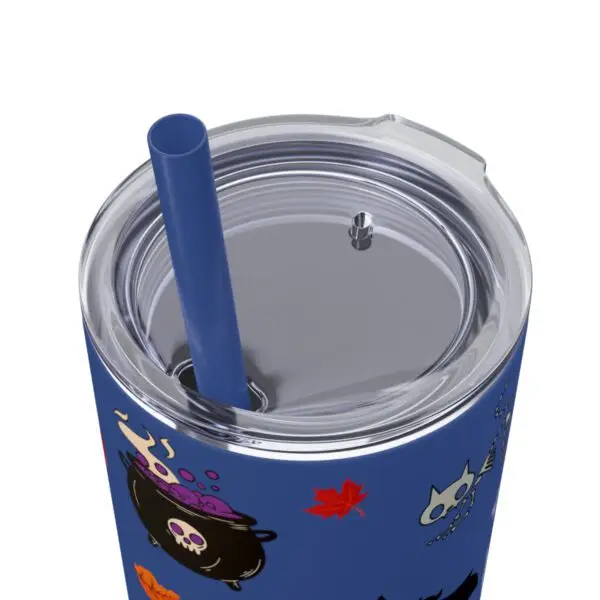Midnight Magic Halloween Skinny Tumbler with Straw, 20oz - Image 16