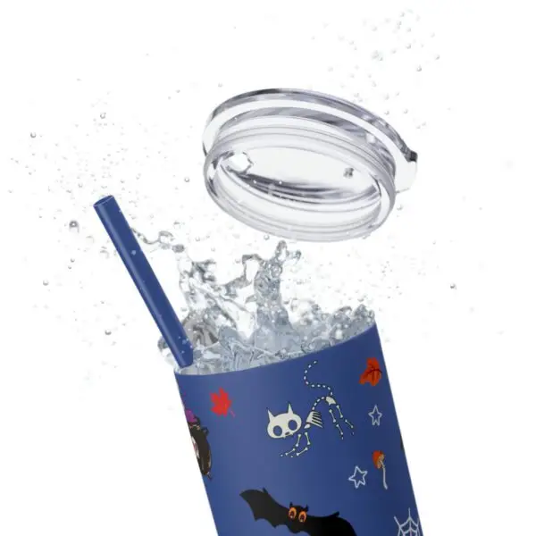 Midnight Magic Halloween Skinny Tumbler with Straw, 20oz - Image 17