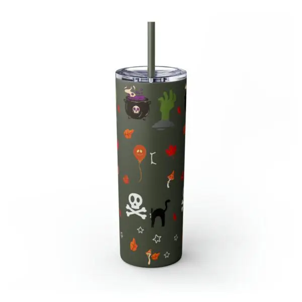 Midnight Magic Halloween Skinny Tumbler with Straw, 20oz - Image 21