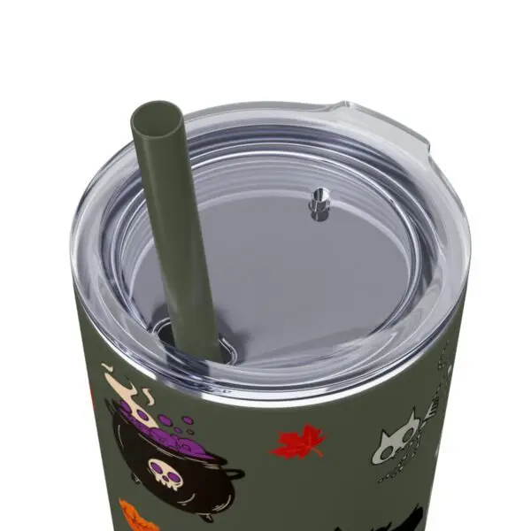 Midnight Magic Halloween Skinny Tumbler with Straw, 20oz - Image 25