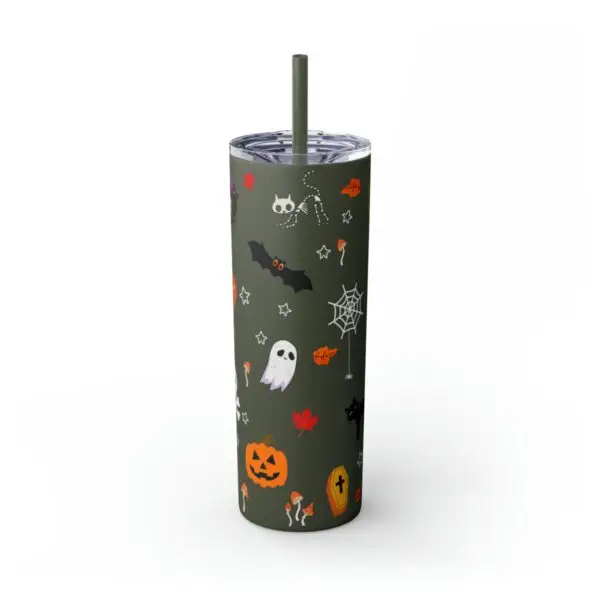 Midnight Magic Halloween Skinny Tumbler with Straw, 20oz - Image 19