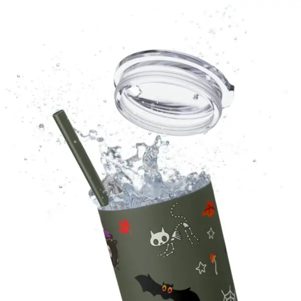 Midnight Magic Halloween Skinny Tumbler with Straw, 20oz - Image 26