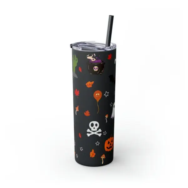 Midnight Magic Halloween Skinny Tumbler with Straw, 20oz - Image 29