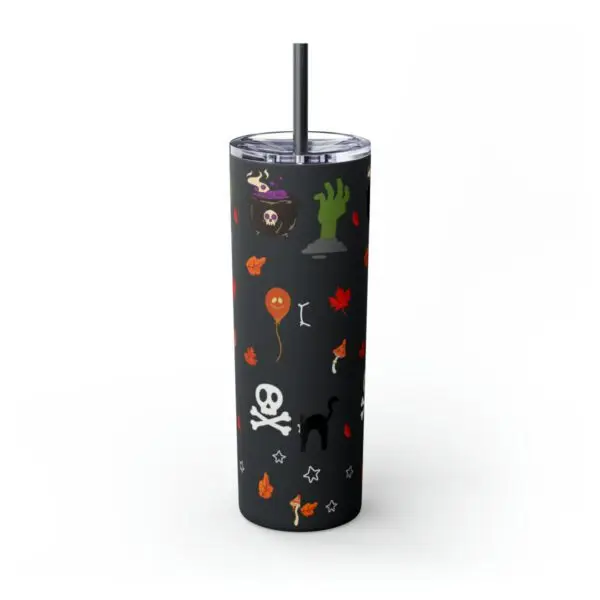 Midnight Magic Halloween Skinny Tumbler with Straw, 20oz - Image 30
