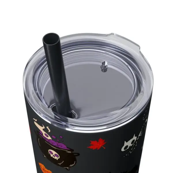 Midnight Magic Halloween Skinny Tumbler with Straw, 20oz - Image 34