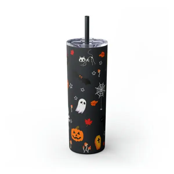 Midnight Magic Halloween Skinny Tumbler with Straw, 20oz - Image 28