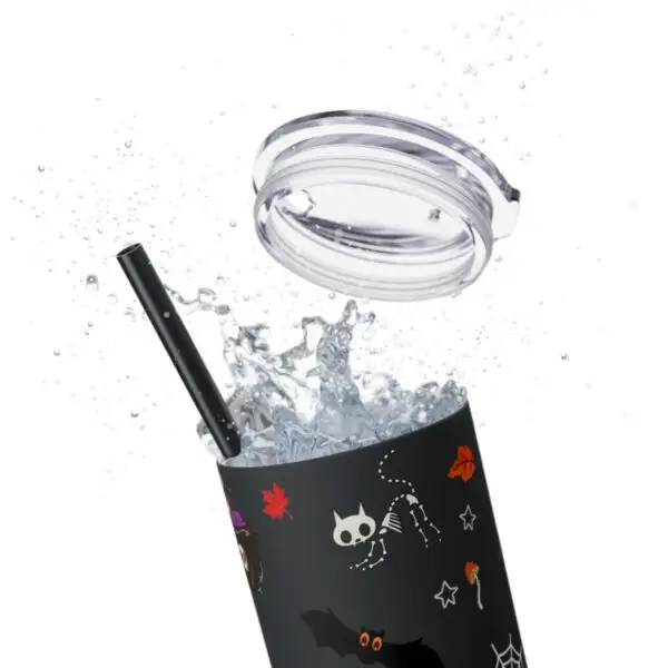 Midnight Magic Halloween Skinny Tumbler with Straw, 20oz - Image 35