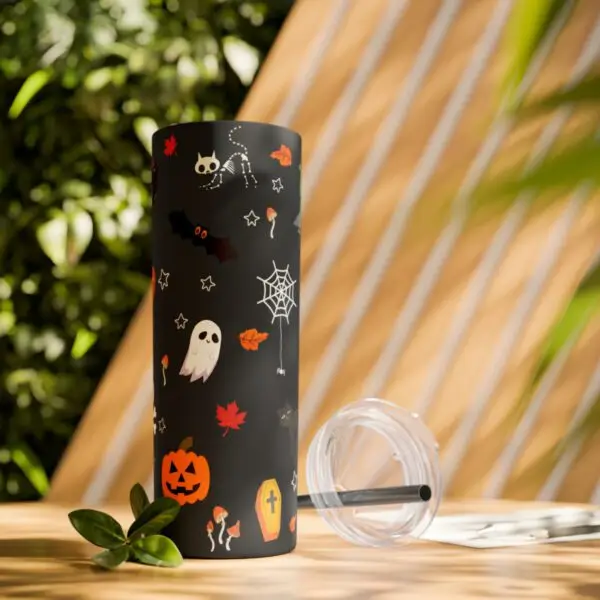 Midnight Magic Halloween Skinny Tumbler with Straw, 20oz - Image 36