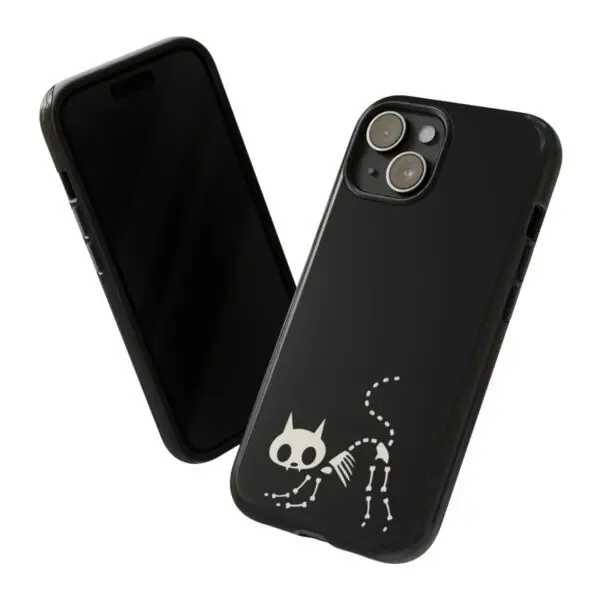 Bony Whiskers Skeleton Kitty Tough Phone Cases - Image 3