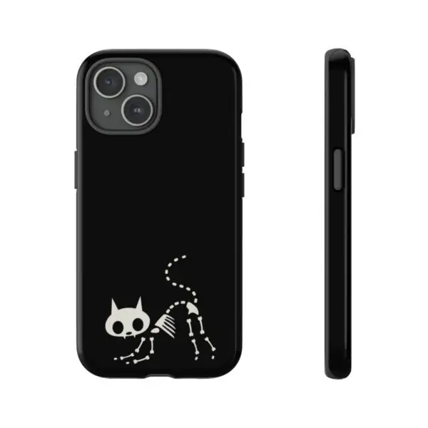 Bony Whiskers Skeleton Kitty Tough Phone Cases - Image 2