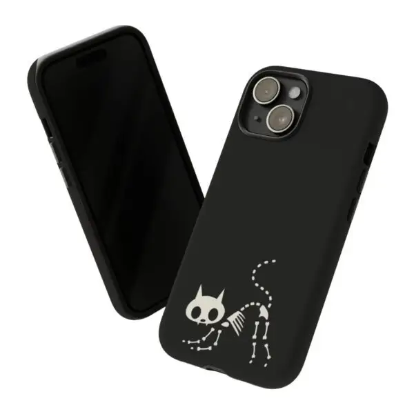 Bony Whiskers Skeleton Kitty Tough Phone Cases - Image 6