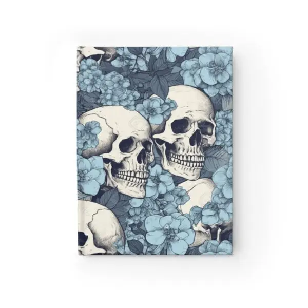 Ephemeral Elegance Skulls and Blue Hydrangeas Journal - Ruled Line Cottagecore Notebook - Image 2