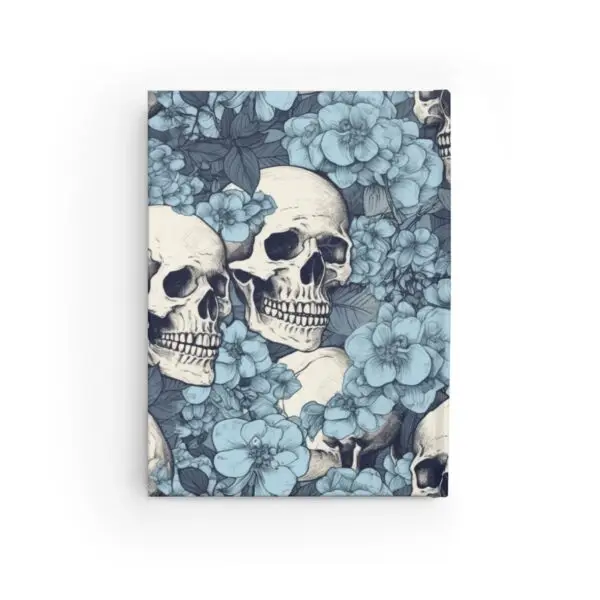 Ephemeral Elegance Skulls and Blue Hydrangeas Journal - Ruled Line Cottagecore Notebook - Image 3
