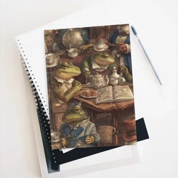 Frogs & Toads Teatime Tales Journal - Ruled Line Cottagecore Notebook