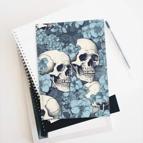 Ephemeral Elegance Skulls and Blue Hydrangeas Journal - Ruled Line Cottagecore Notebook - Image 5