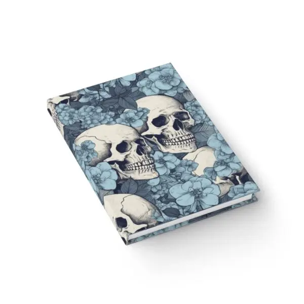 Ephemeral Elegance Skulls and Blue Hydrangeas Journal - Ruled Line Cottagecore Notebook
