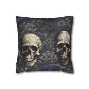 Memento Mori & Raven Reverie Spun Polyester Square Pillow Case