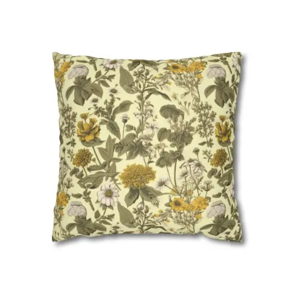 Botanical Bliss Herbal Faux Suede Square Pillow Case - Image 2