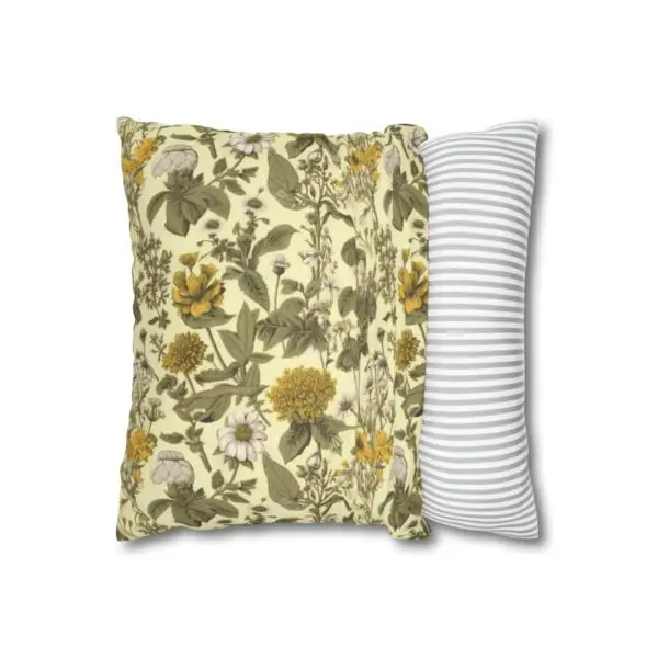 Botanical Bliss Herbal Faux Suede Square Pillow Case - Image 3