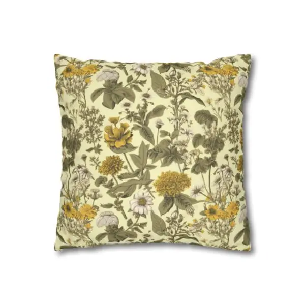 Botanical Bliss Herbal Faux Suede Square Pillow Case - Image 4