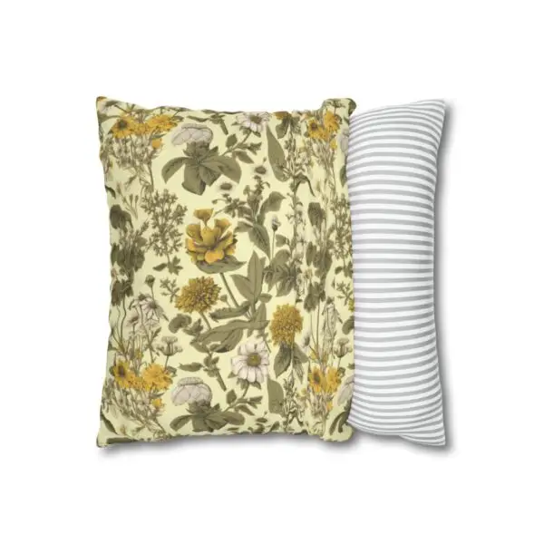 Botanical Bliss Herbal Faux Suede Square Pillow Case - Image 5