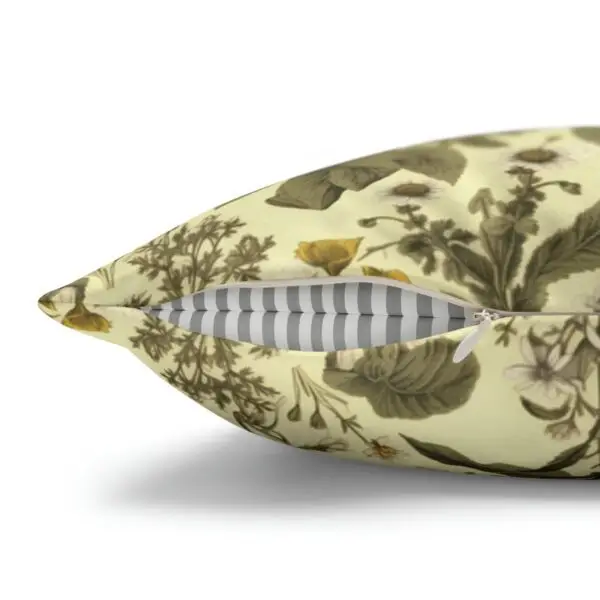Botanical Bliss Herbal Faux Suede Square Pillow Case - Image 6
