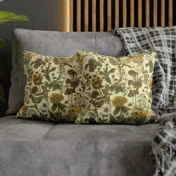 Botanical Bliss Herbal Faux Suede Square Pillow Case - Image 7