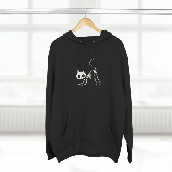 Bony Whiskers Skeleton Kitty Unisex Premium Pullover Hoodie - Image 4
