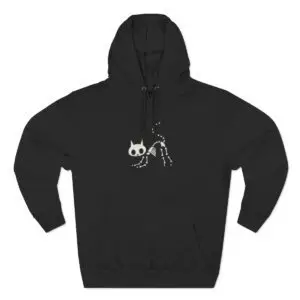 Bony Whiskers Skeleton Kitty Unisex Premium Pullover Hoodie
