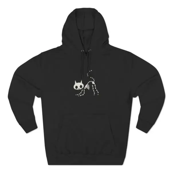 Bony Whiskers Skeleton Kitty Unisex Premium Pullover Hoodie