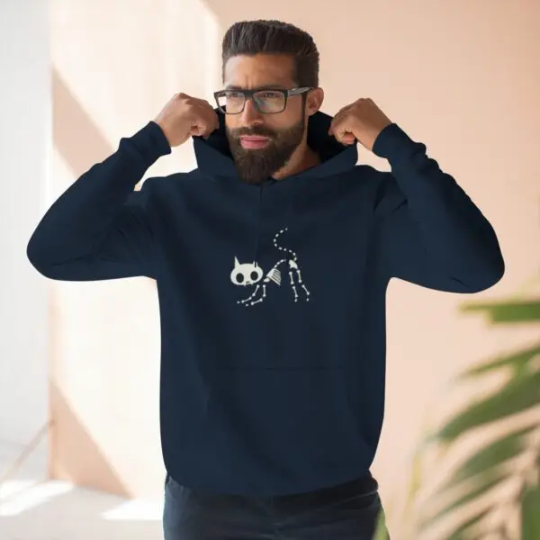Bony Whiskers Skeleton Kitty Unisex Premium Pullover Hoodie - Image 35