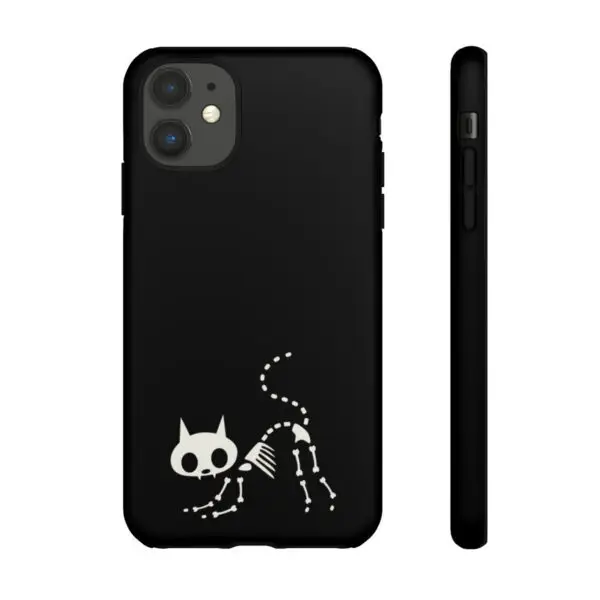 Bony Whiskers Skeleton Kitty Tough Phone Cases - Image 36