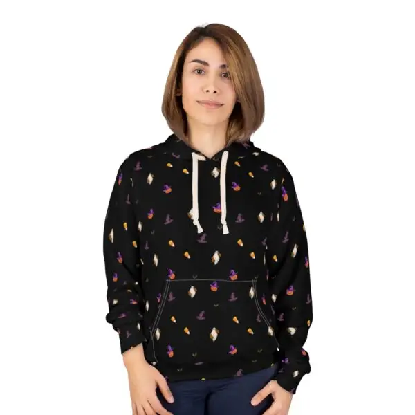 "Spooky Chic" Fun Halloween Unisex Pullover Hoodie (AOP) - Image 3
