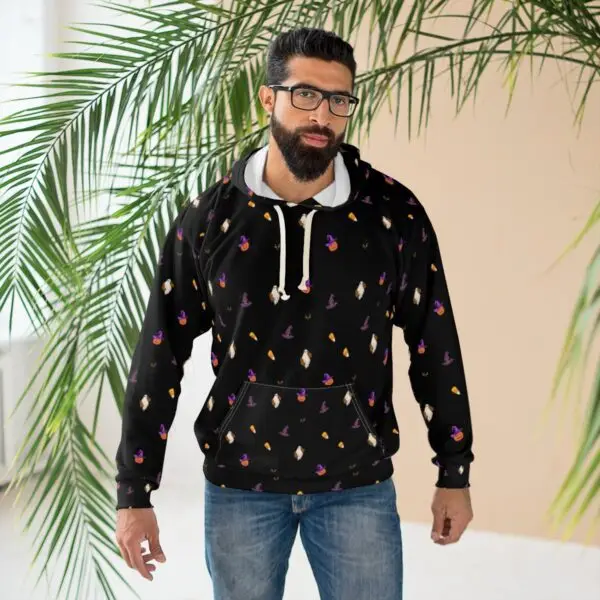 "Spooky Chic" Fun Halloween Unisex Pullover Hoodie (AOP) - Image 5