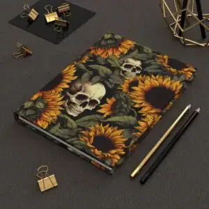 Skulls and Sunflowers Hardcover Journal Matte Notebook