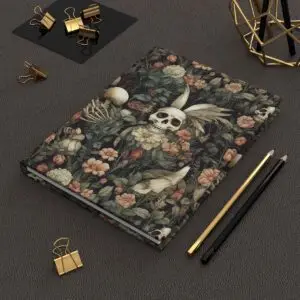 Serenade of Skulls & Blooms Hardcover Journal Matte Notebook