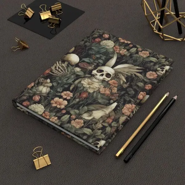 Serenade of Skulls & Blooms Hardcover Journal Matte Notebook