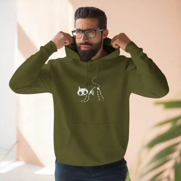 Bony Whiskers Skeleton Kitty Unisex Premium Pullover Hoodie - Image 23