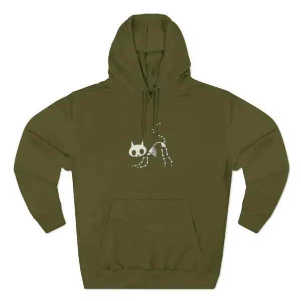 Bony Whiskers Skeleton Kitty Unisex Premium Pullover Hoodie - Image 19