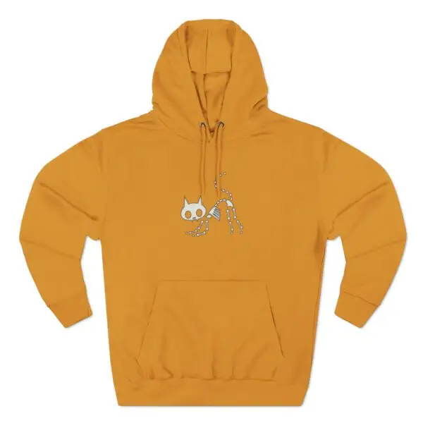 Bony Whiskers Skeleton Kitty Unisex Premium Pullover Hoodie - Image 13