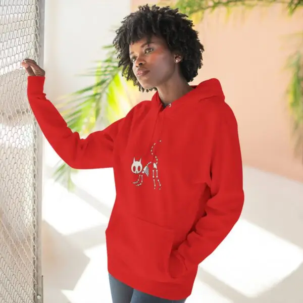 Bony Whiskers Skeleton Kitty Unisex Premium Pullover Hoodie - Image 42