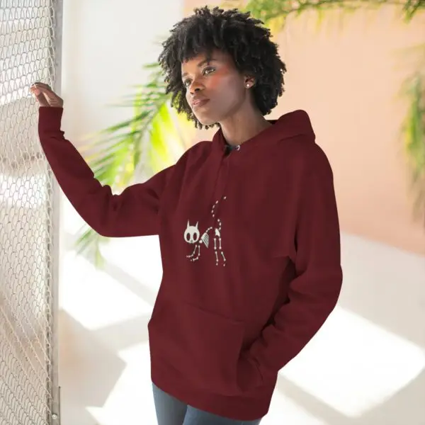 Bony Whiskers Skeleton Kitty Unisex Premium Pullover Hoodie - Image 48