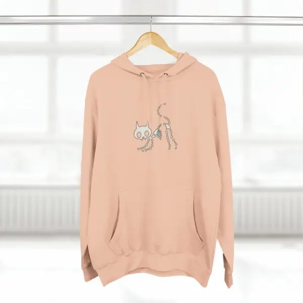 Bony Whiskers Skeleton Kitty Unisex Premium Pullover Hoodie - Image 10