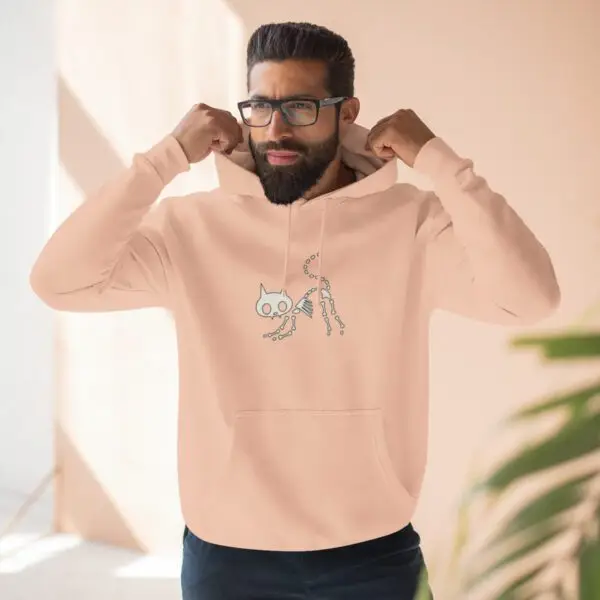 Bony Whiskers Skeleton Kitty Unisex Premium Pullover Hoodie - Image 11