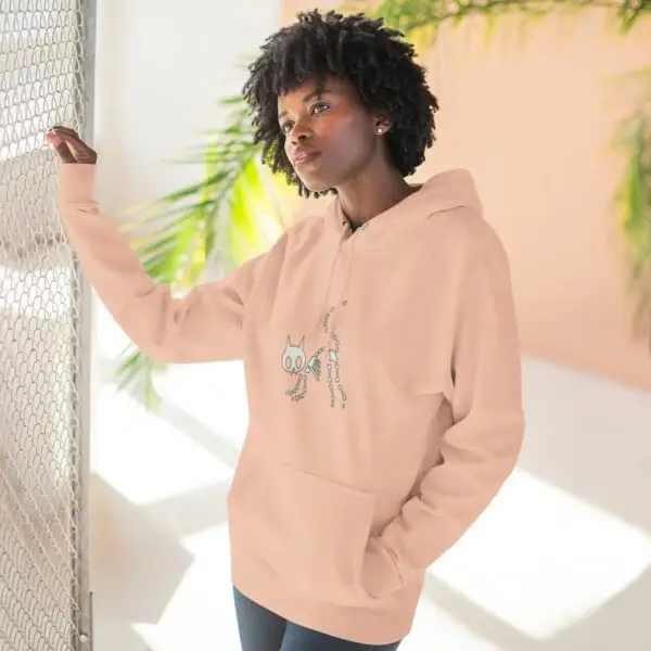 Bony Whiskers Skeleton Kitty Unisex Premium Pullover Hoodie - Image 12