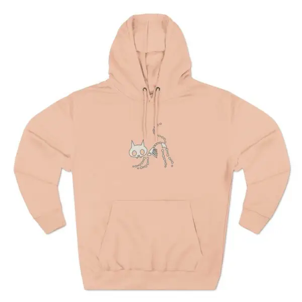 Bony Whiskers Skeleton Kitty Unisex Premium Pullover Hoodie - Image 7